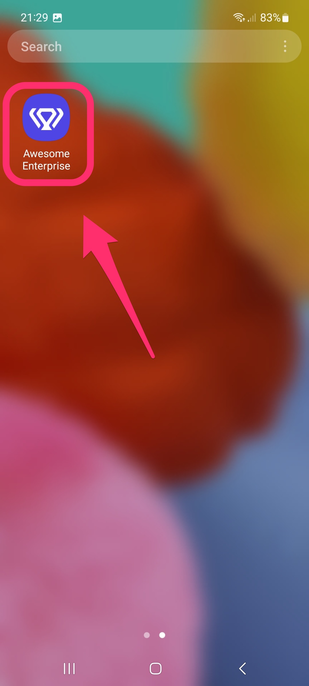 Ícono de la app instalada en la pantalla de inicio de Android